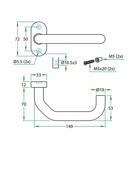 Afbeeldingen van Artitec Kruk op smalrozet-klasse 4 rvs CINDY