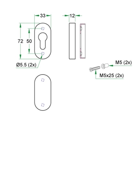 Afbeeldingen van Artitec Sleutel smalrozet rvs 91382
