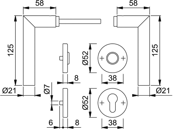 Afbeeldingen van HOPPE Deurkrukgarnituur Amsterdam E1400Z/42KV/42KVS PC