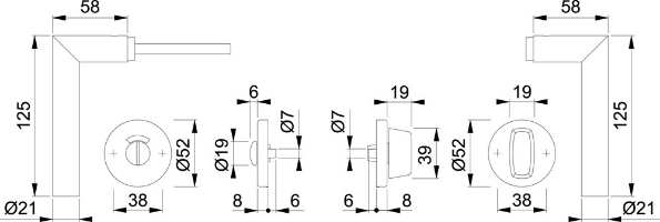 Afbeeldingen van HOPPE Deurkrukgarnituur Amsterdam E1400Z/42KV/42KVS WC