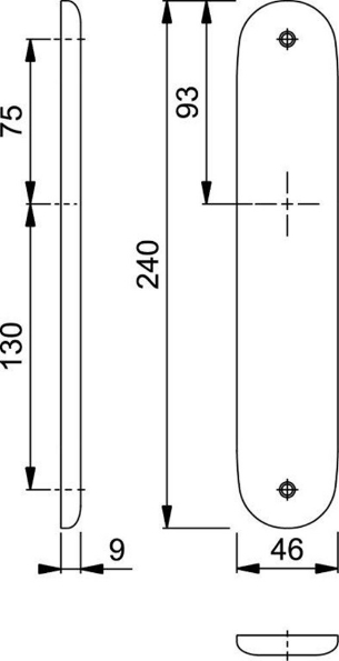Afbeeldingen van HOPPE Langschild ovaal 273P geheel blind f1