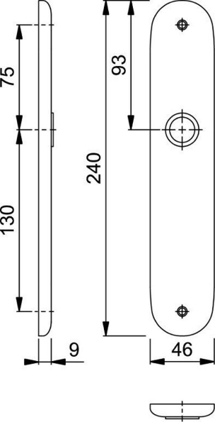 Afbeeldingen van HOPPE Langschild ovaal 273P blind f1