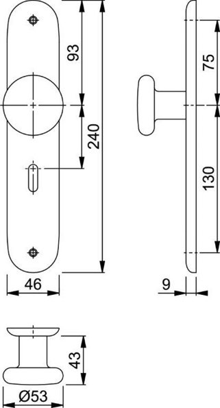 Afbeeldingen van HOPPE Knop op langschild 53/273P SL56 f1