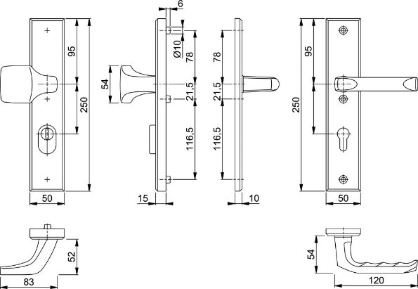 Afbeeldingen van HOPPE Veiligheids voordeurgarnituur London pc55 f1, 61g2236za/2214/113, met kerntrekbeveiliging