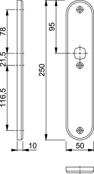 Afbeeldingen van HOPPE Veiligheidsschild ovaal 3214 blind f1, knop / knop situaties electronische sloten