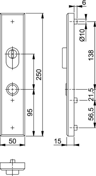 Afbeeldingen van HOPPE Veiligheidsschild buiten recht comfort 2236S-ZA PC72 F1