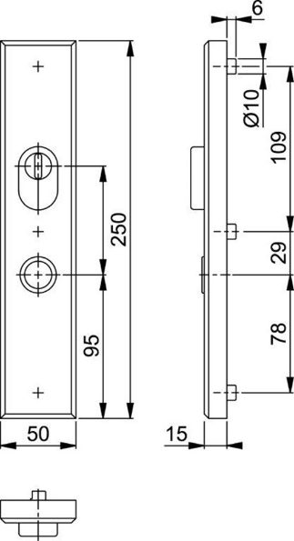 Afbeeldingen van HOPPE Veiligheidsschild buiten recht comfort 2236S-ZA PC72 F1