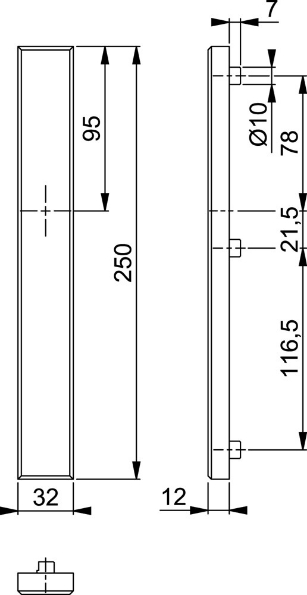Afbeeldingen van HOPPE Veiligheidsschild buiten recht smal 2278 geheel blind F1