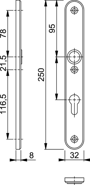 Afbeeldingen van HOPPE Veiligheidsschild binnen ovaal smal 3276 PC55 F1