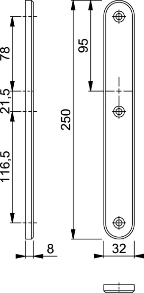 Afbeeldingen van HOPPE Veiligheidsschild binnen ovaal smal 3276 Geheel blind F1