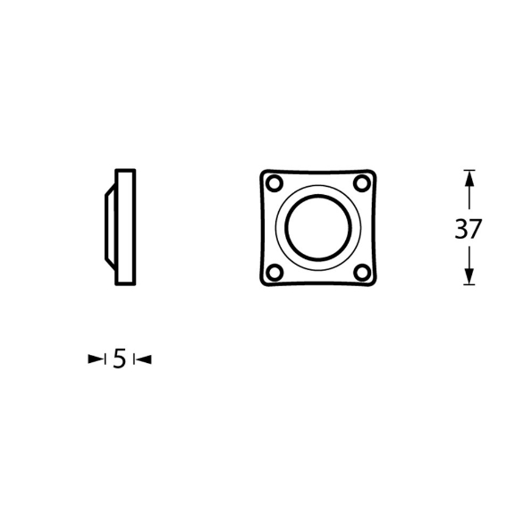 Afbeeldingen van INTERSTEEL Rozet vierkant chroom mat 3183