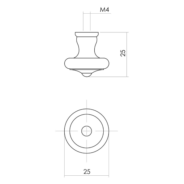 Afbeeldingen van INTERSTEEL Meubelknop ø 25 mm smeedijzer zwart 8550
