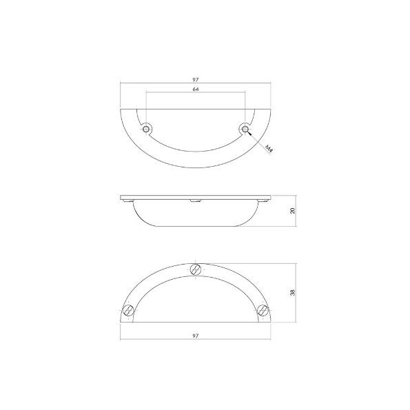 Afbeeldingen van INTERSTEEL Komgreep 64/97 mm oud grijs 8752