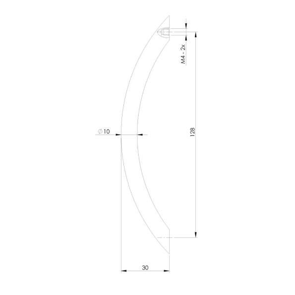 Afbeeldingen van INTERSTEEL Meubelgreep Gebogen 142 mm nikkel mat 8750 10x128