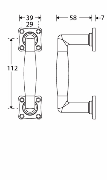 Afbeeldingen van Mi Satori Deurgreep  op vierkant rozet Ton mat chroom/ebben 