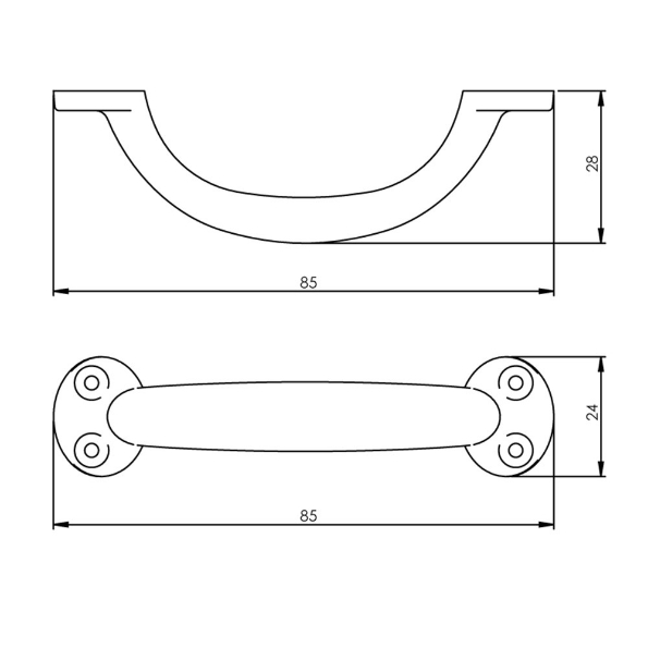Afbeeldingen van INTERSTEEL Meubelgreep 85 mm mat zwart 8811