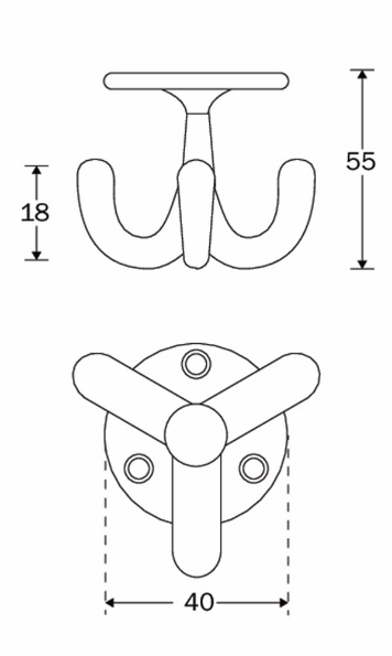 Afbeeldingen van Wallebroek Draaihaak 3 haaks aluminium geanodiseerd