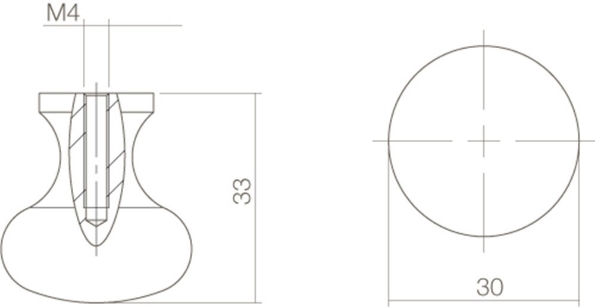 Afbeeldingen van INTERSTEEL Meubelknop Paddenstoel ø 30 mm smeedijzer zwart 8550