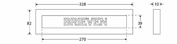 Afbeeldingen van Wallebroek Briefplaat met tekst: BRIEVEN Zaandam 330mm