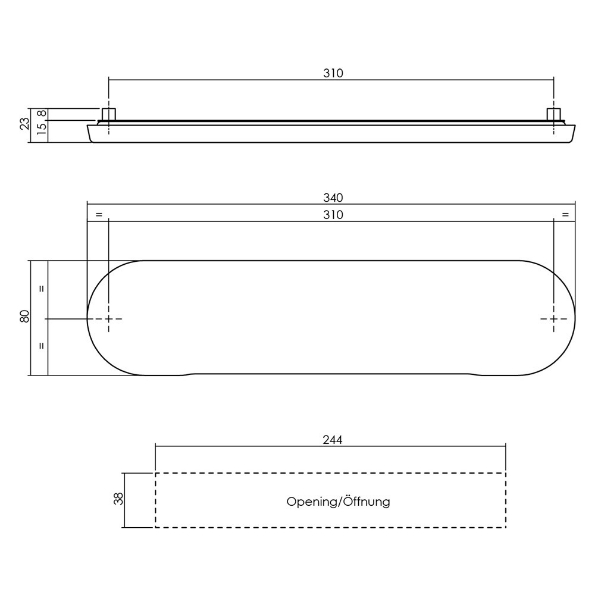 Afbeeldingen van INTERSTEEL Brievenbus ovaal verdekt naar buitendraaiend rvs geborsteld 4000