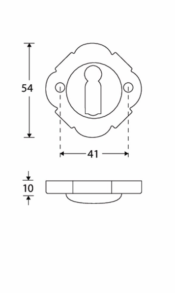 Afbeeldingen van Mi Satori Sleutelrozet BB Nouveau antiek nikkel