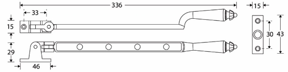 Afbeeldingen van Mi Satori Uitzetijzer met stelpen Nouveau antiek nikkel/zwart