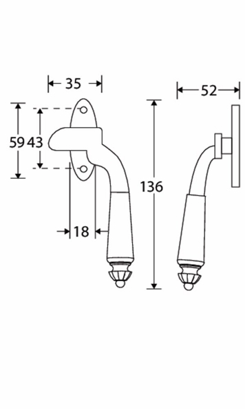 Afbeeldingen van Mi Satori Raamboom Nouveau rechts antiek nikkel/zwart