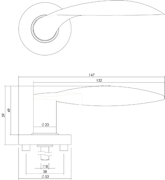 Afbeeldingen van INTERSTEEL Deurkruk Massief afgerond op rozet met ring met veer rvs geborsteld 0625