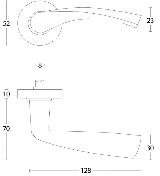 Afbeeldingen van INTERSTEEL Deurkruk Vlinder op rozet met ring met veer rvs geborsteld 0619