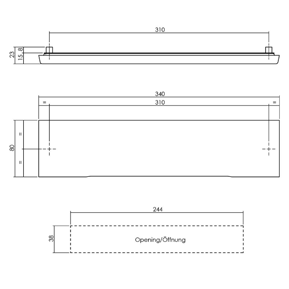 Afbeeldingen van INTERSTEEL Brievenbus rechthoek verdekt buitendraaiend rvs geborsteld 4000