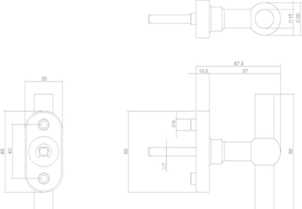 Afbeeldingen van INTERSTEEL Raamkruk T-vorm rvs geborsteld 6156