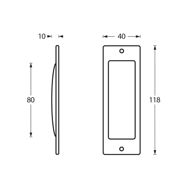 Afbeeldingen van INTERSTEEL Schuifdeurkom 120x40mm chroom 4476 120x40mm
