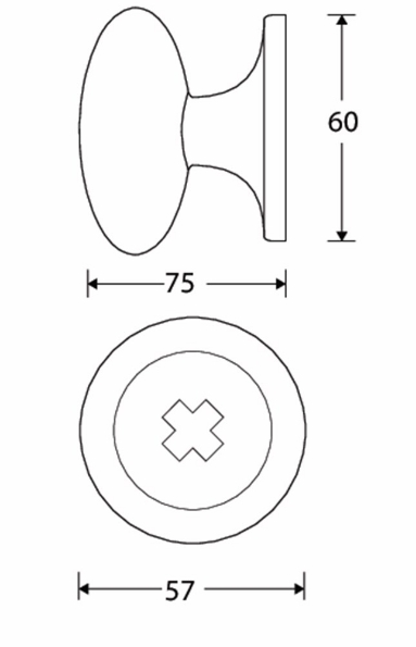 Afbeeldingen van Wallebroek Knopkruk vast draaibaar Rond smeedijzer