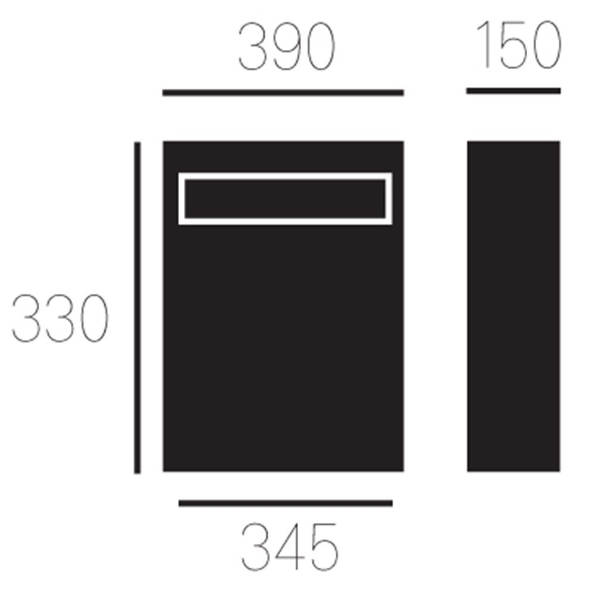 Afbeeldingen van Allux Brievenbus, staal verzinkt gepoedercoat LT150 wit