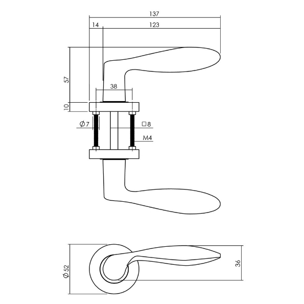 Afbeeldingen van INTERSTEEL Deurkruk George op rozet nikkel mat 1695