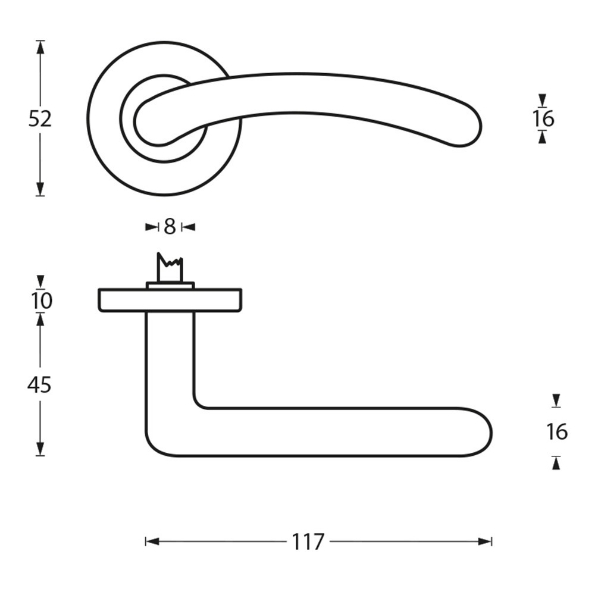 Afbeeldingen van INTERSTEEL Deurkruk Marieke op rozet nikkel mat 1699