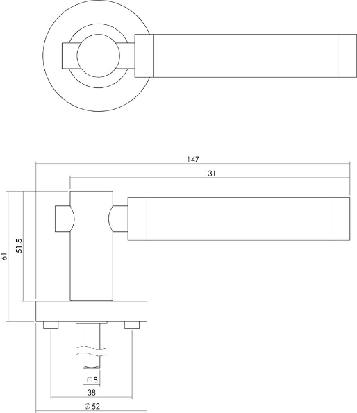 Afbeeldingen van INTERSTEEL Deurkruk Birgit op rozet chroom 1698