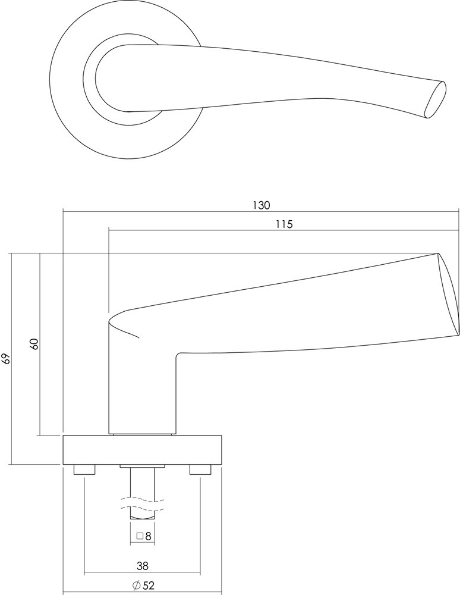 Afbeeldingen van INTERSTEEL Deurkruk Giussy op rozet chroom 1687