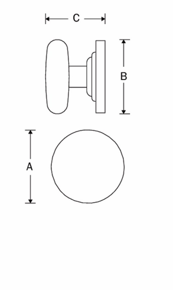 Afbeeldingen van Wallebroek Meubelknop Fungo 20mm messing