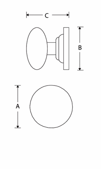 Afbeeldingen van Mi Satori Voordeurknop Paddenstoel glans chroom