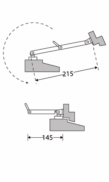 Afbeeldingen van Mi Satori Combi-uitzetter wegdraaibaar 215mm messing vernikkeld ongelakt
