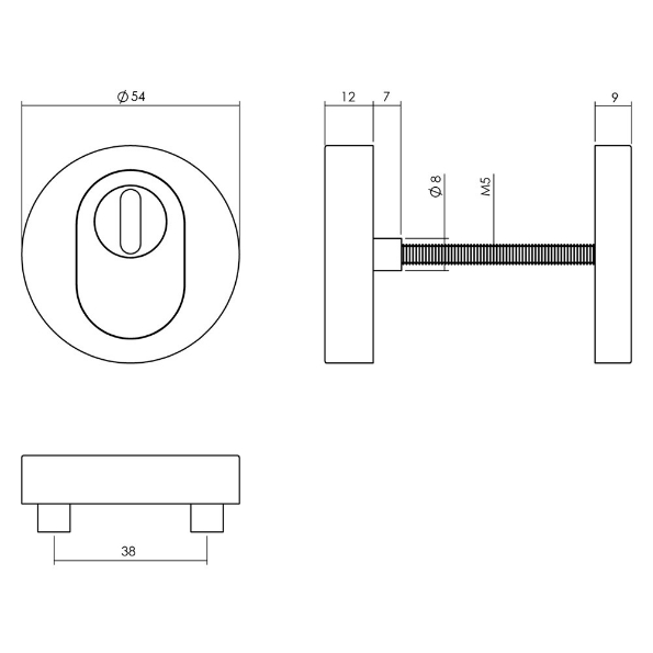 Afbeeldingen van INTERSTEEL Veiligheidsrozet SKG3 rond kerntrekbeveiliging rvs geborsteld 3753