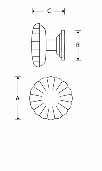 Afbeeldingen van Wallebroek Meubelknop Nouveau 25mm man