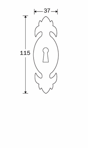 Afbeeldingen van Wallebroek Sleutelplaat Giglio ijzer roest