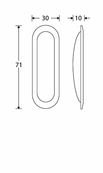 Afbeeldingen van Wallebroek Schuifdeurkom Regina 71x30 glans nikkel
