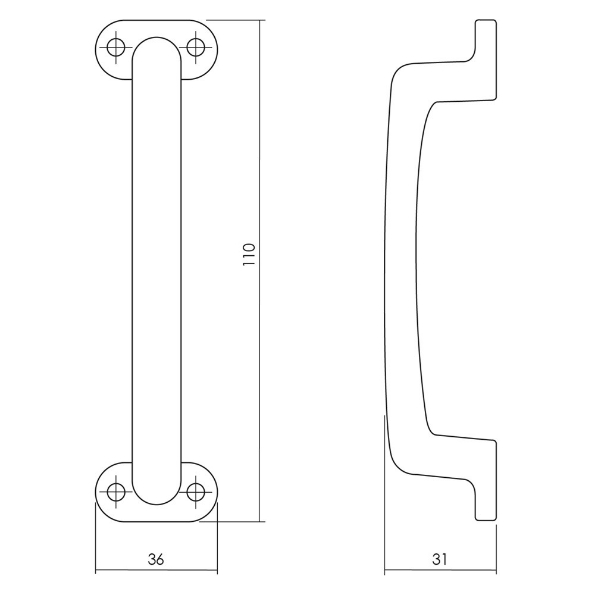 Afbeeldingen van INTERSTEEL Meubelgreep 110 mm mat zwart 5615