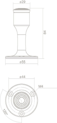 Afbeeldingen van INTERSTEEL Deurstop recht model mat zwart 4420