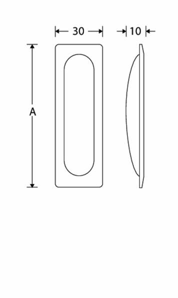 Afbeeldingen van Wallebroek Schuifdeurkom Renate 71x30 glans nikkel