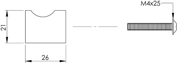 Afbeeldingen van INTERSTEEL Meubelknop ø 21 mm rvs vingergreep geborsteld 8520