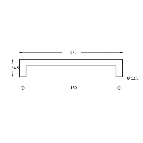 Afbeeldingen van INTERSTEEL Meubelgreep 160/173 mm rvs geborsteld 8926
